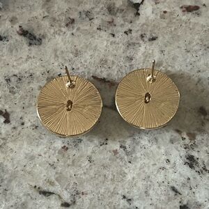 BaubleBar Gold Textured Bee Earrings